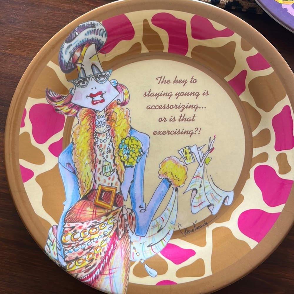 Fun dishes..9” plastic with fun sayings! Set of 3